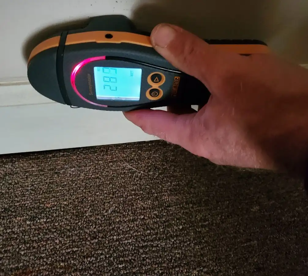 Moisture detection at baseboard during Sewage Cleanup & Sanitation in Oceanport