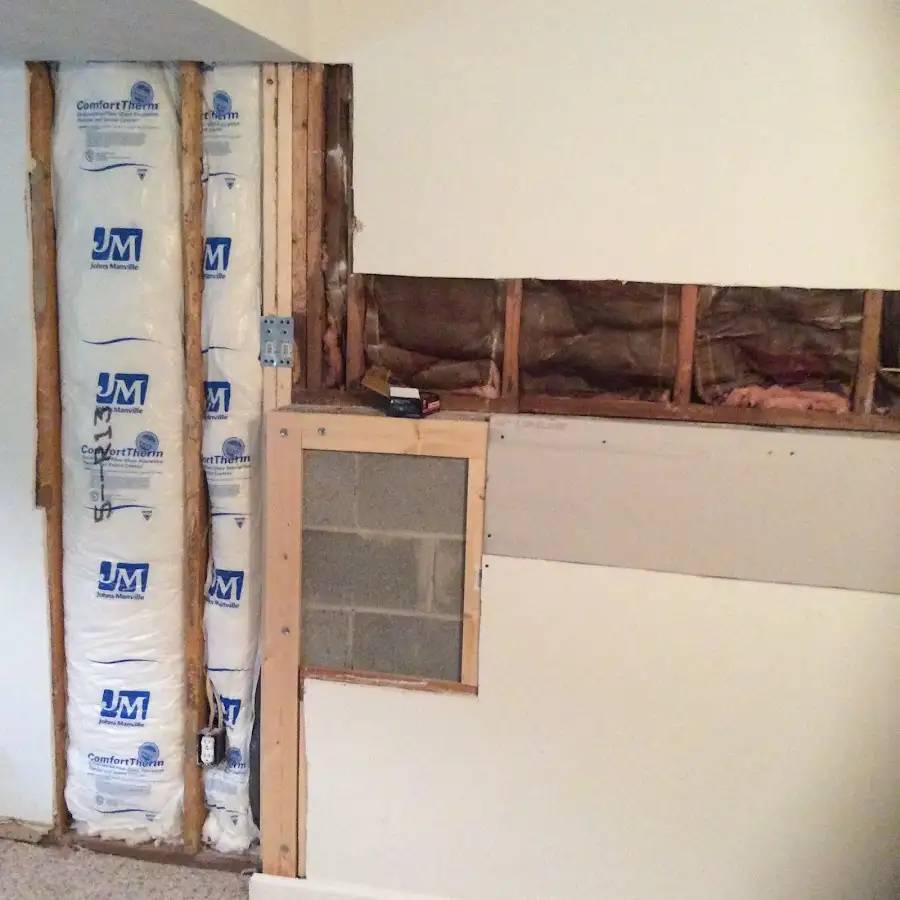 Wall insulation replacement during Basement Flood Cleanup in Oceanport